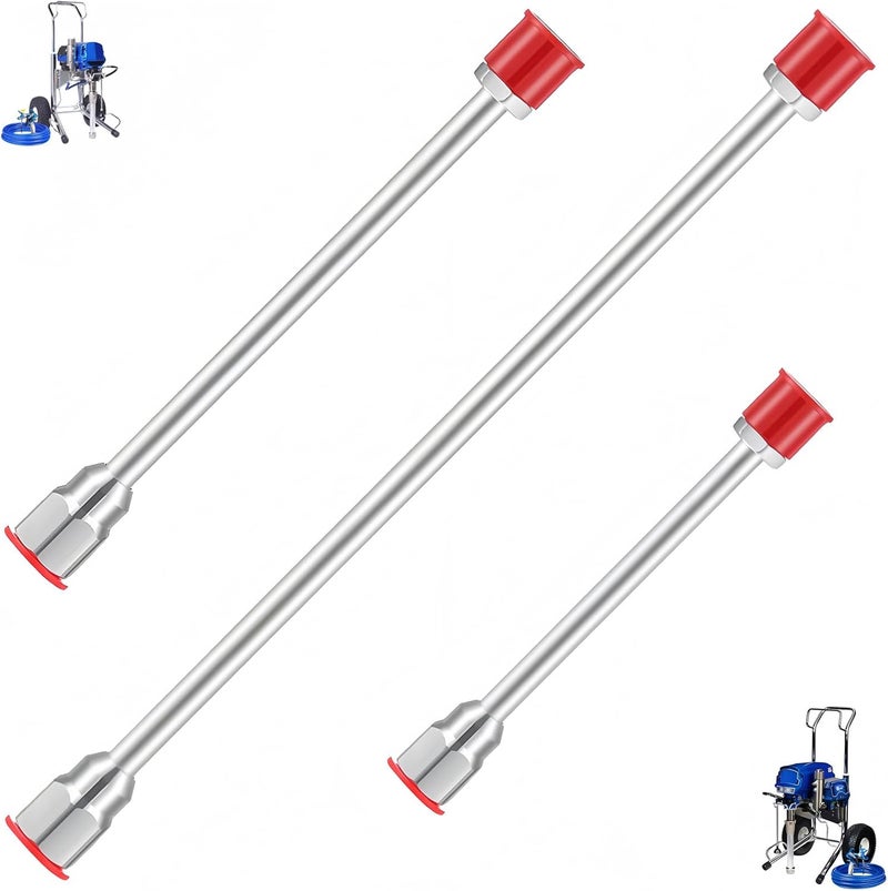 KUEDPEZ 3 Packs 8/12/15 inch Airless Paint Sprayer Extension Pole with Red Guard | Universal | 7/8" Thread, Fit for Graco, Wagner & Titan Sprayers, Durable Multi-Size Painting Extension Wands Kit - Image 1
